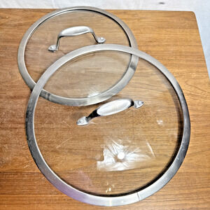 Zwilling Pan Lids 9" and 11" Clear Silver Preowned Kitchen Saute Cooking Tools